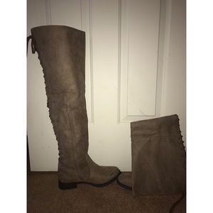 Just fab suede wide calf over the knee boots